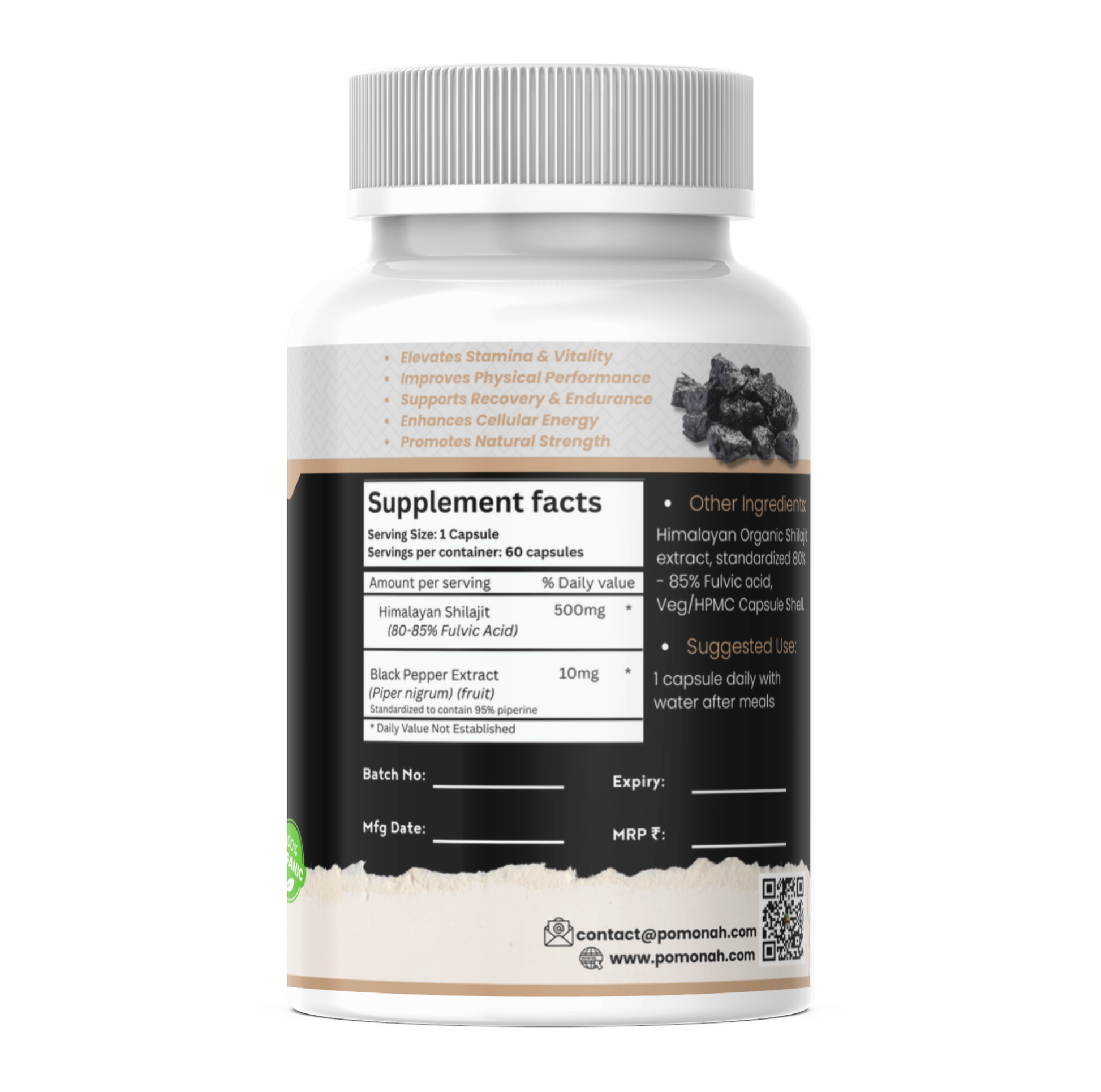 🏔️ Organic Himalayan Shilajit – Natural Vitality & Energy Support