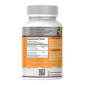 ✨ Organic Curcumin Capsules – Anti-Inflammatory & Antioxidant Support